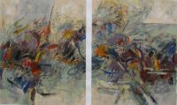 Michael Green (Nyasaland, East Africa/Malawi 1929) Painted Drawing n.247 – Diptych THE BRIDGE 2012